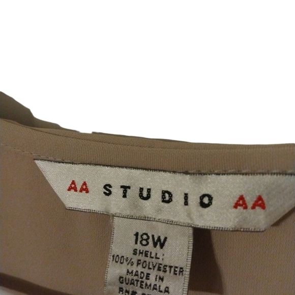 AA Studio Two Toned Wrap Minimalist Business Casual Midi Plus Dress 18 W - Picture 3 of 10